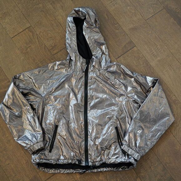 Good American Jackets & Blazers - Good American Metallic jacket 3 or Large 100% polyamide Zipper